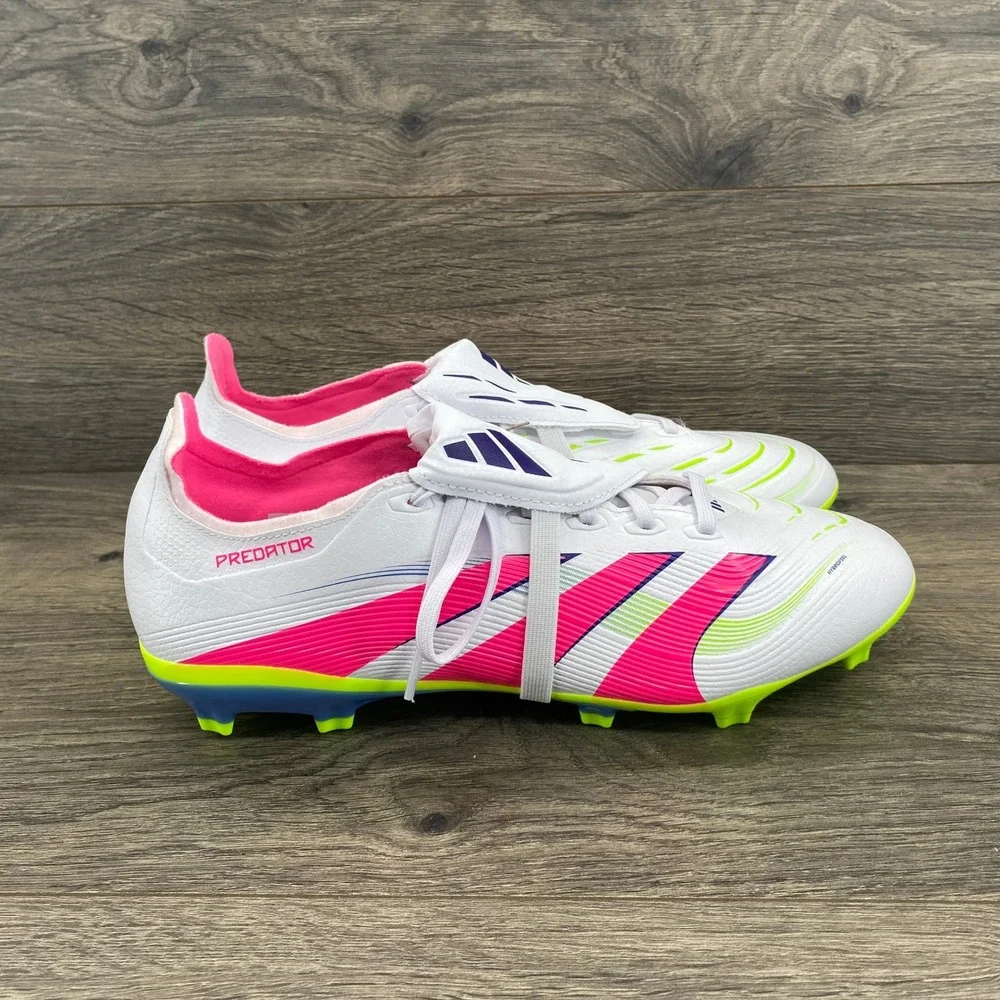 Adidas Predator League FT Soccer Cleats Mens 10 White Pink ID1320 FG Boots